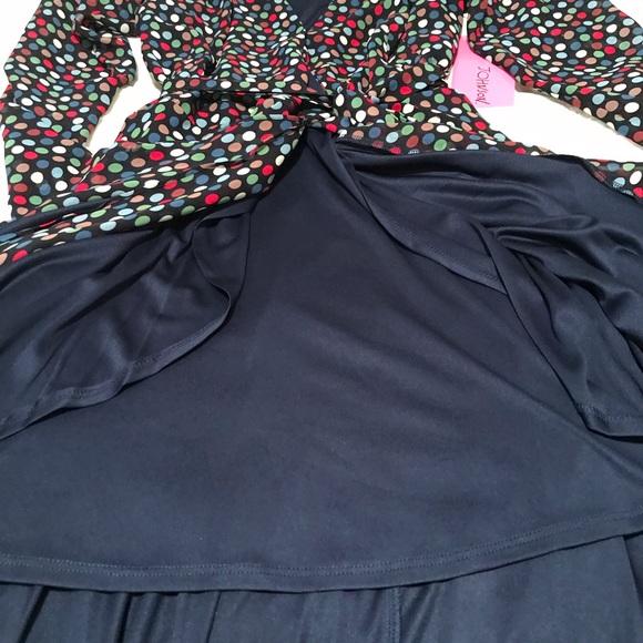 NWT Betsey Johnson Polka Dot High Low Wrap Dress 4 - Picture 6 of 8